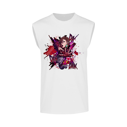 Playera Sin Mangas Dan Da Dan Momo Ayase y Turbo Gato