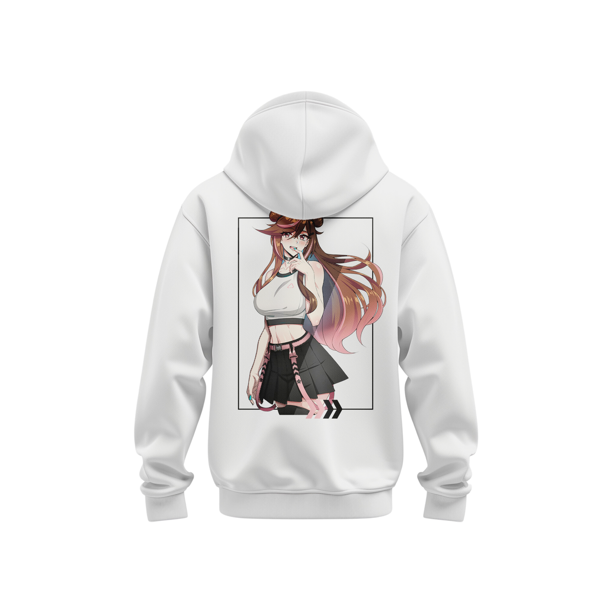 Hoodie renrize techwear (white) - anime