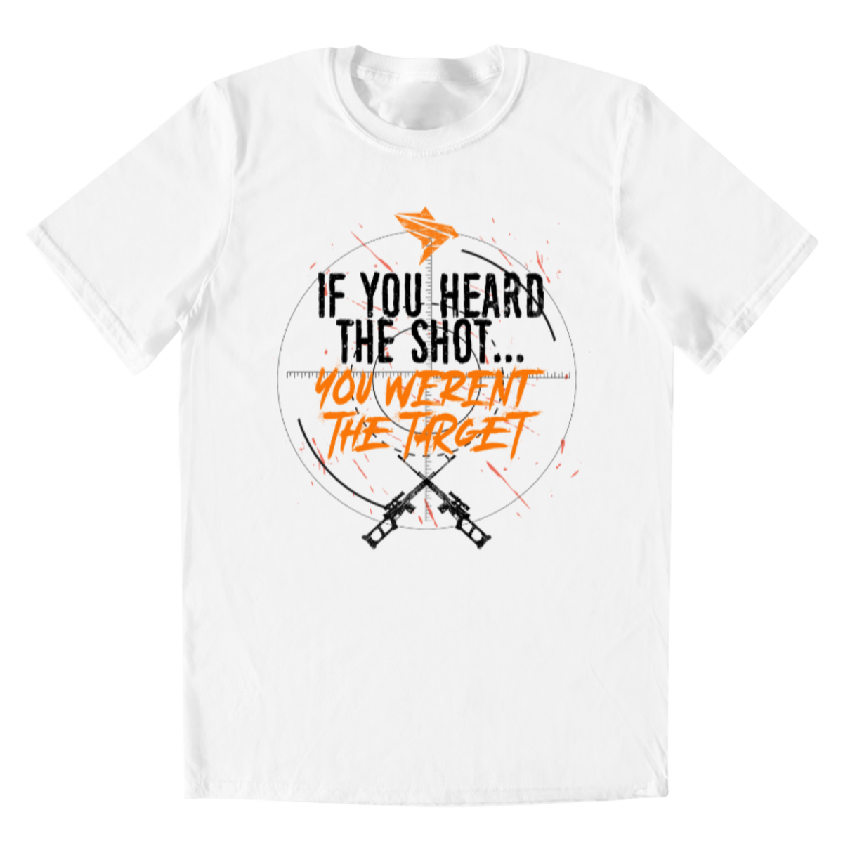 MEN'S T-SHIRT IF YOU HEARD THE SHOT ORANGE