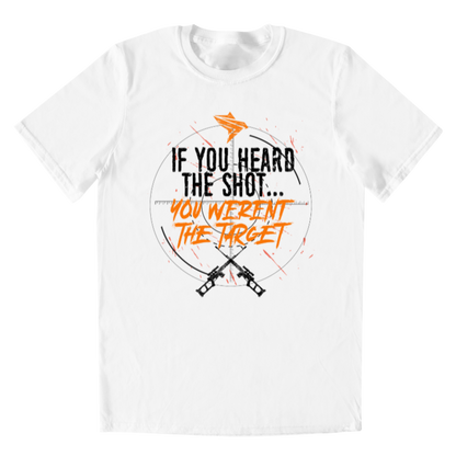MEN'S T-SHIRT IF YOU HEARD THE SHOT ORANGE
