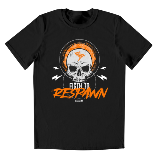 PLAYERA HOMBRE FIGHT TO RESPAWN ORANGE