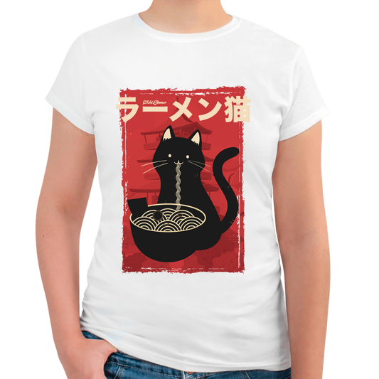 WOMEN'S LITCHI RAMEN CAT T-SHIRT